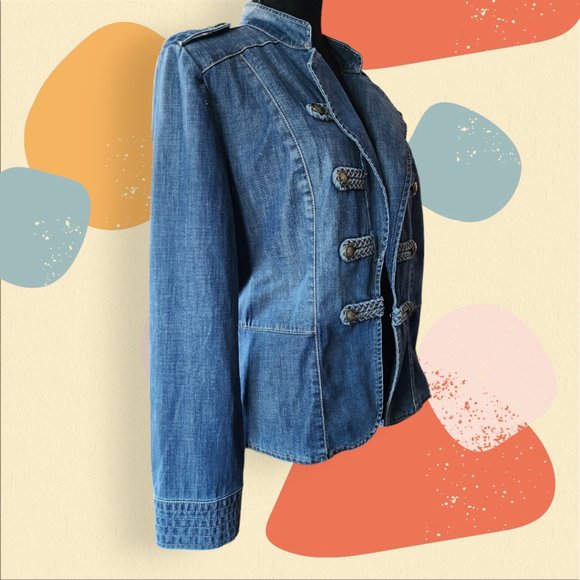 CHICO'S DENIM JACKET Size 2 (L/XL) - Picture 3 of 10